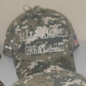 Camouflage Baseball Cap with Embroidered Text